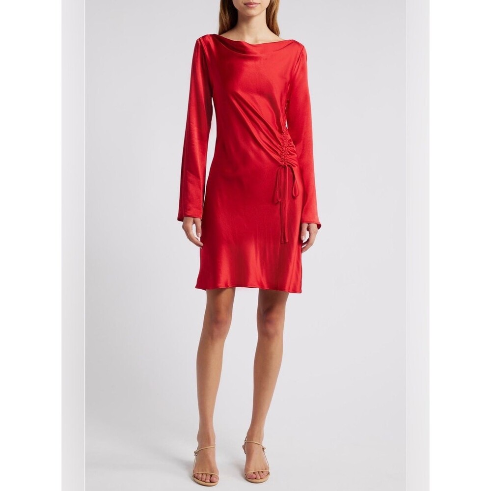 Rails Alessandra Long Sleeve
Ruched Satin Dress